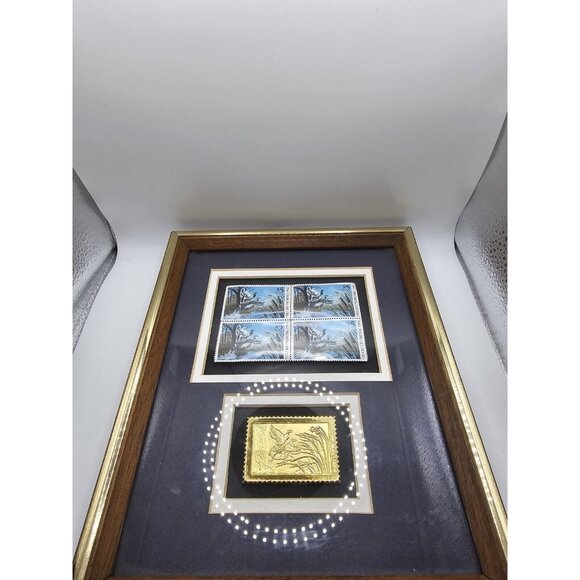 1992 Ducks Unlimited 5$ Stamps With Gold Stamp In Original Frame 8x10 Frame - Picture 8 of 11